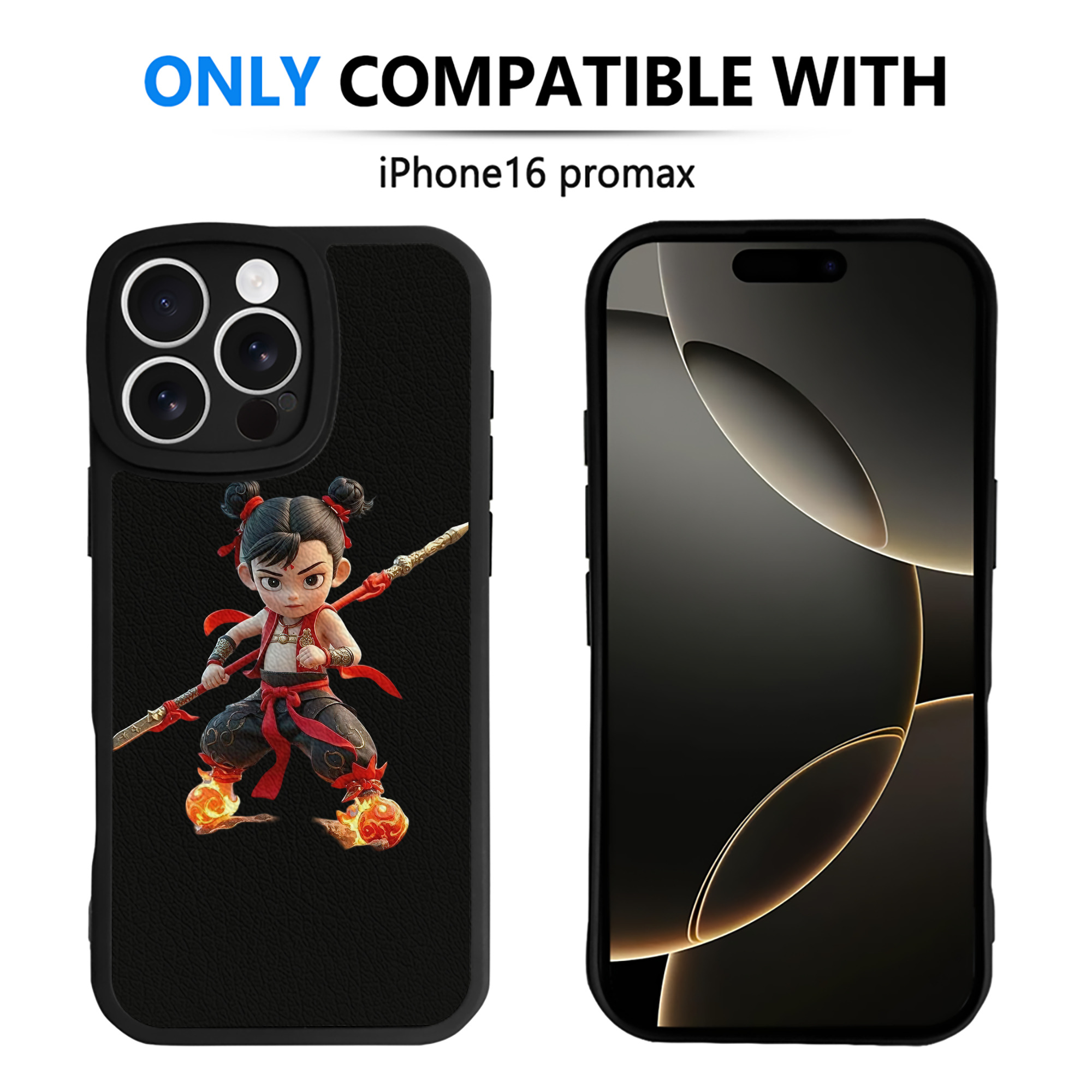 （画像用） Ne Zha 2 ナタ 魔童の大暴れ 【iPhone 16シリーズ対応】シリコンスマホケース（レザー調） 材質：シリコン